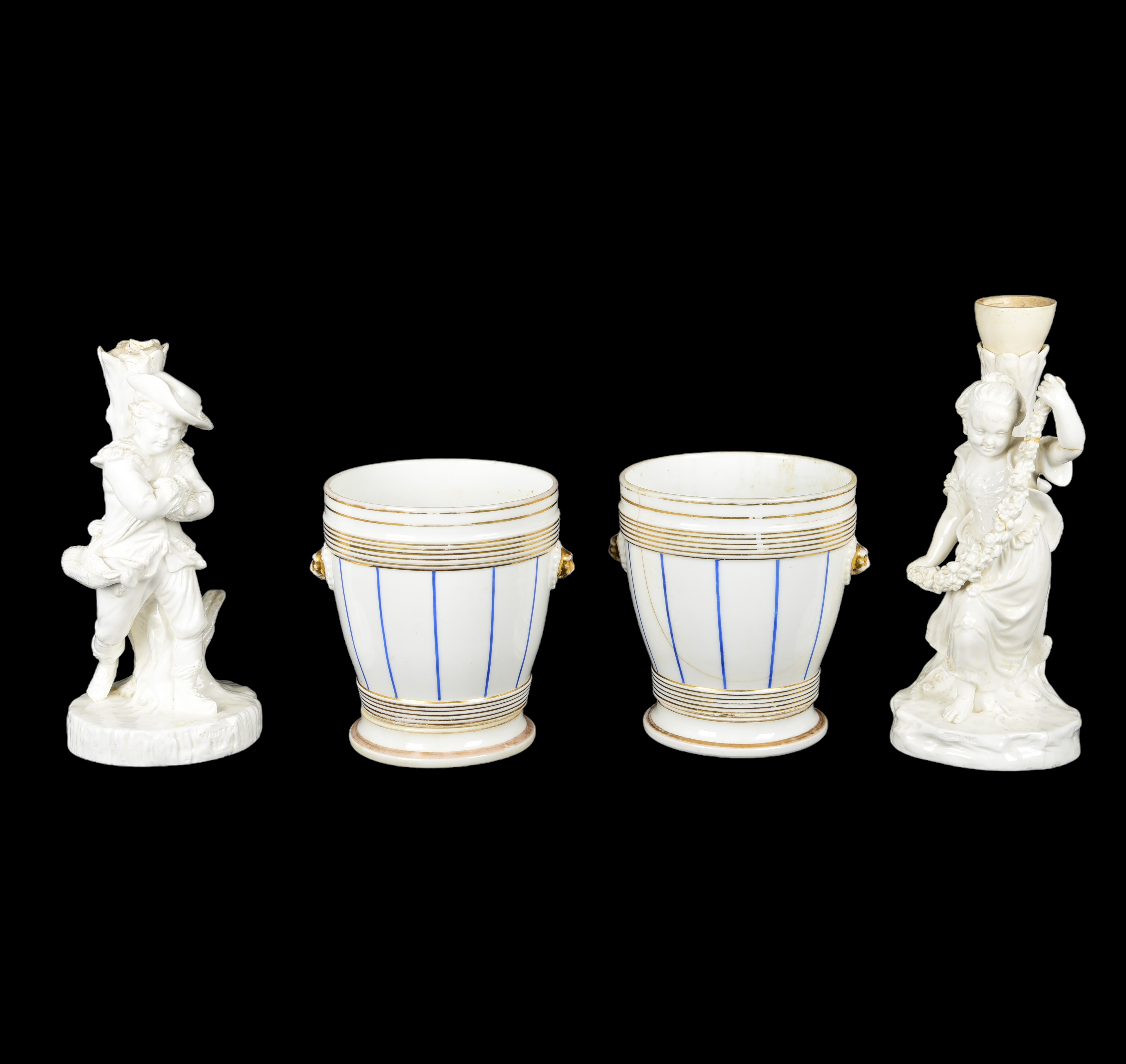 (4) Pcs porcelain, unmarked, c/o