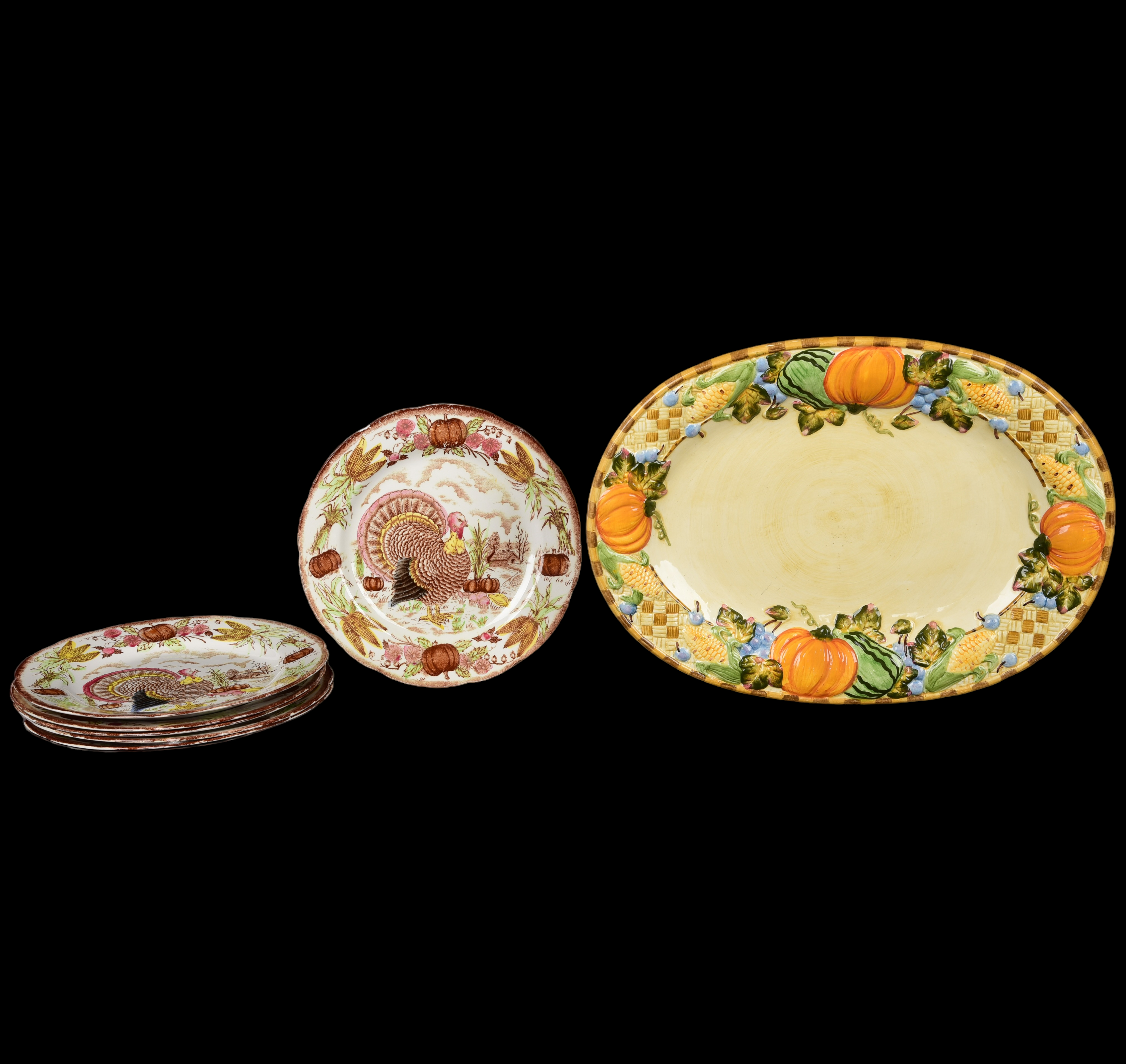 (7) Pcs Thanksgiving dinnerware,