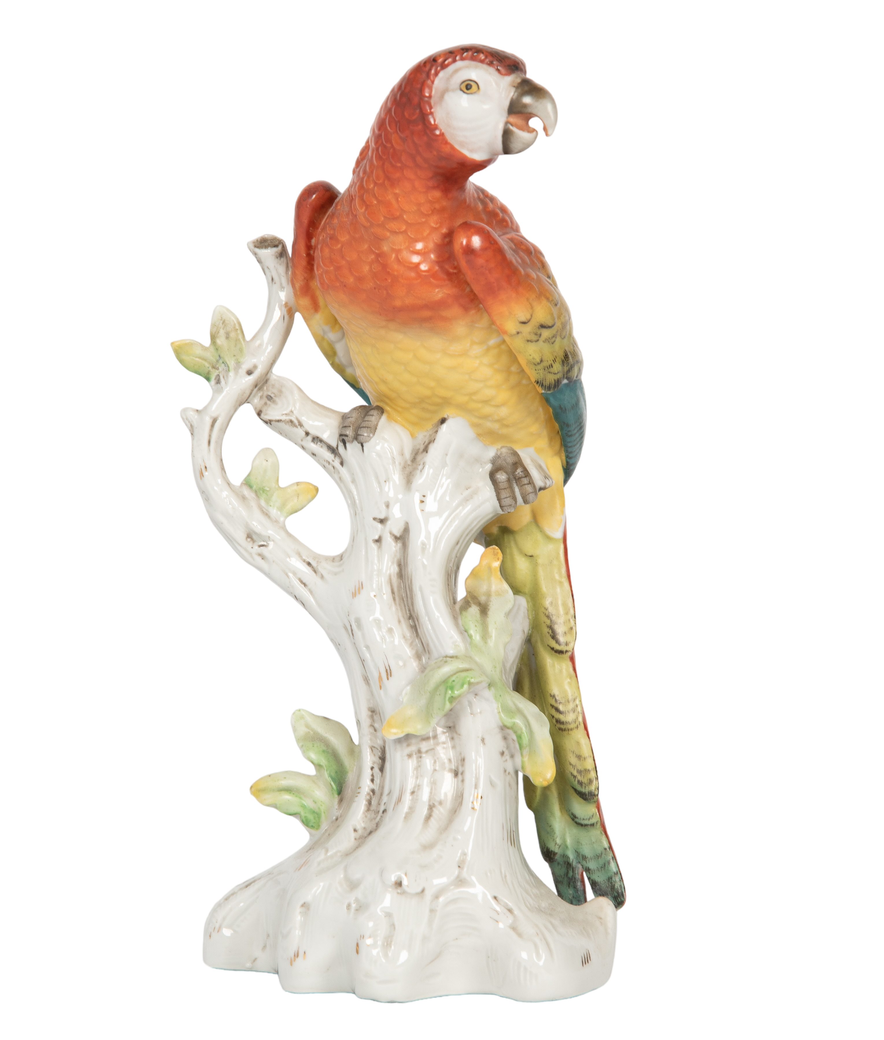 Continental porcelain parrot figurine,