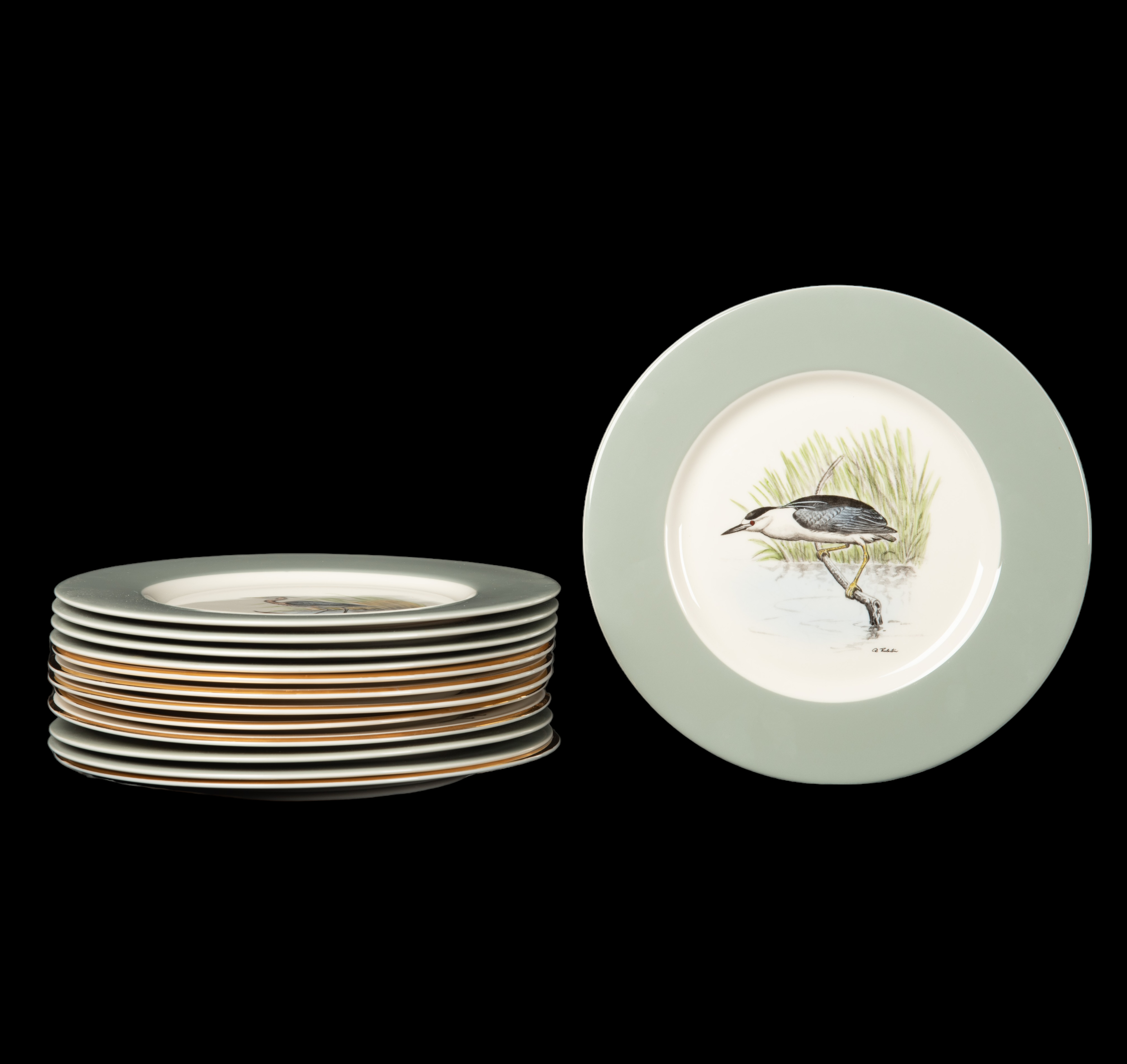  13 Deland Studios porcelain plates  3b1963