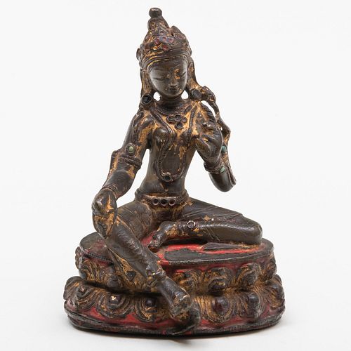 NEPALESE GILT-BRONZE FIGURE OF