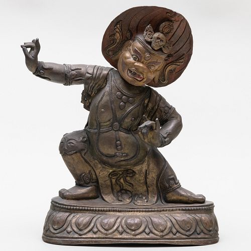 NEPALESE GILT-COPPER REPOUSSE FIGURE