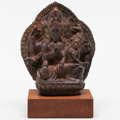 NEPALESE BRONZE VOTIVE PLAQUE WITH 3b199e