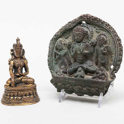 SMALL NEPALESE GILT-BRONZE FIGURE