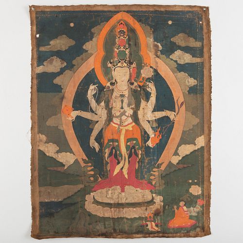 TIBETAN PAINTING OF ELEVEN HEADED 3b19b4