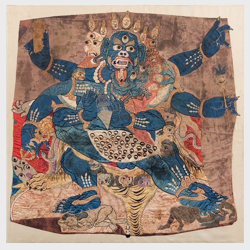 LARGE TIBETAN EMBROIDERED FRAGMENT