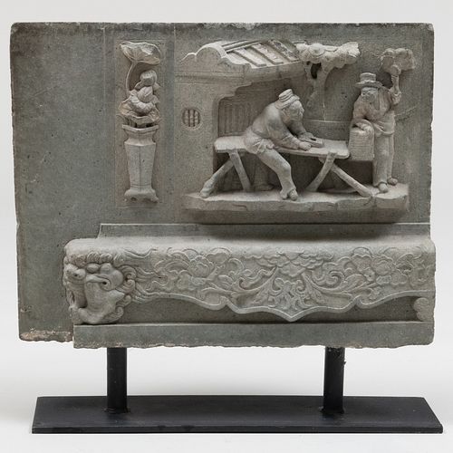 CHINESE CARVED STONE RELIEF OF 3b19c1