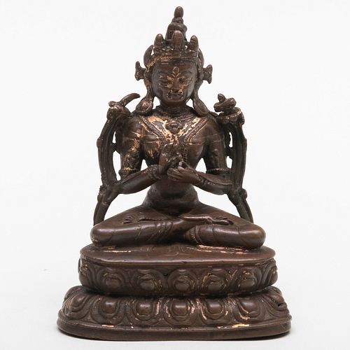 NEPALESE GILT-COPPER FIGURE OF