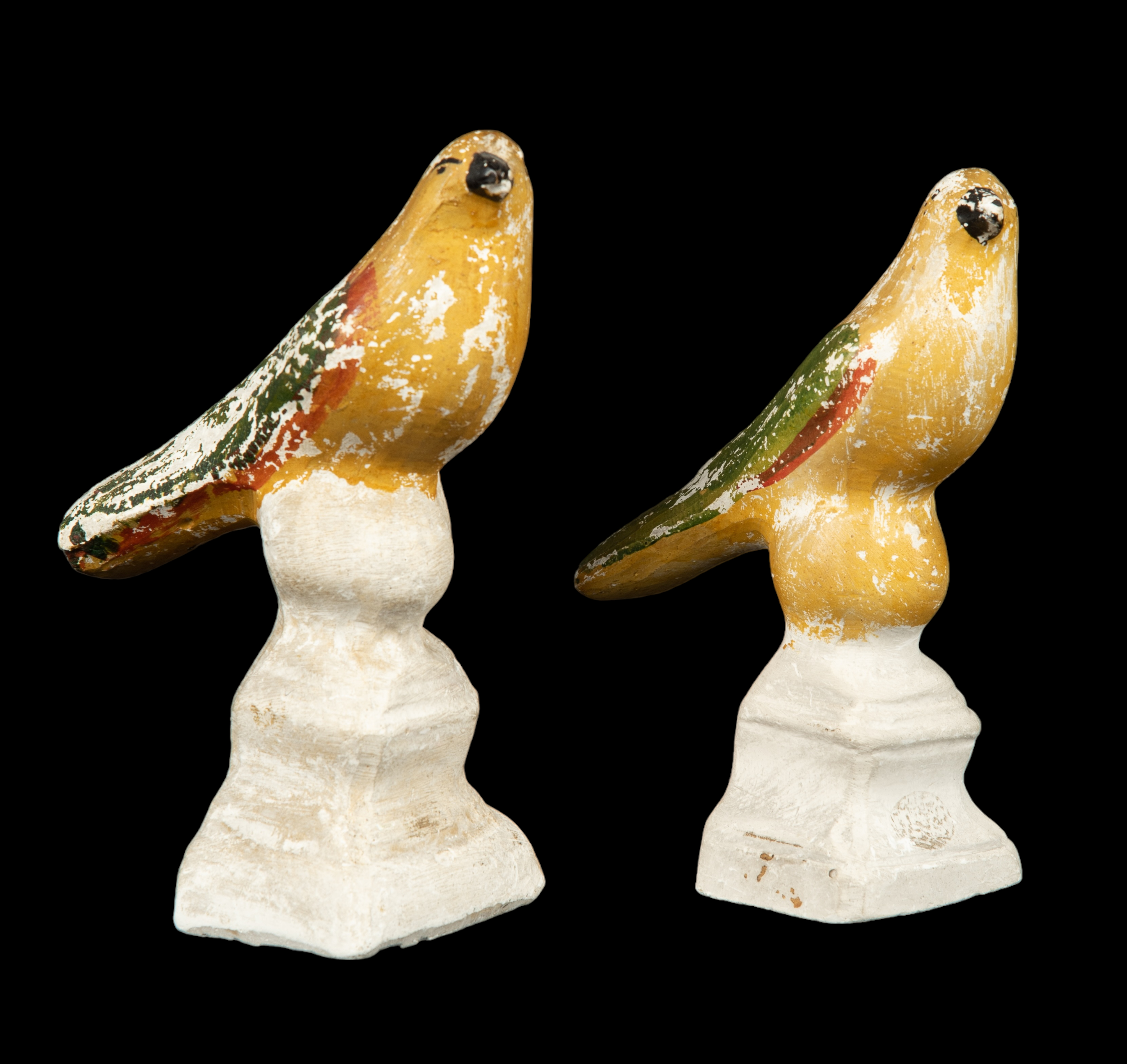 Pair of chalkware figurines songbirds 3b19d2
