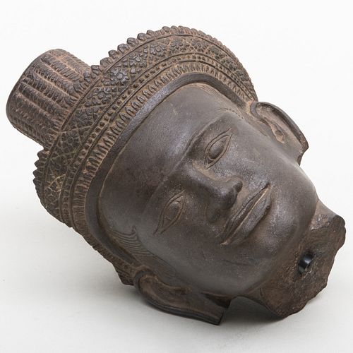 KHMER STONE HEAD OF A DEITY6 x 3b1a12