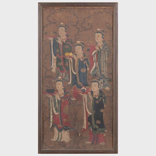 CHINESE SCROLL FRAGMENT OF ACOLYTES 3b1a0a