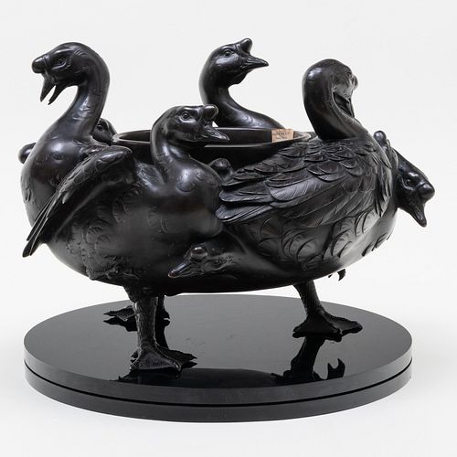 JAPANESE BRONZE GAGGLE OF GEESE 3b1a38