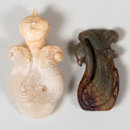 TWO CHINESE ARCHAISTIC JADE PENDANTSThe 3b1a46