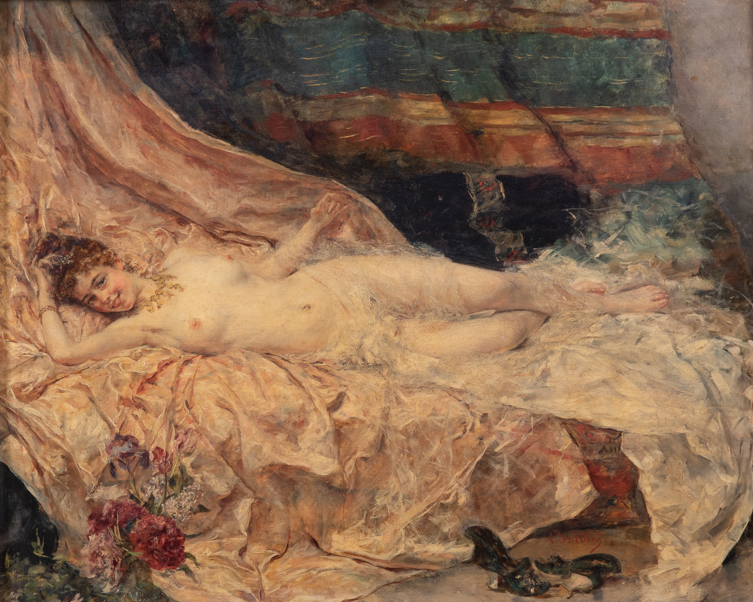 19th C Painting "Nude in Repose",