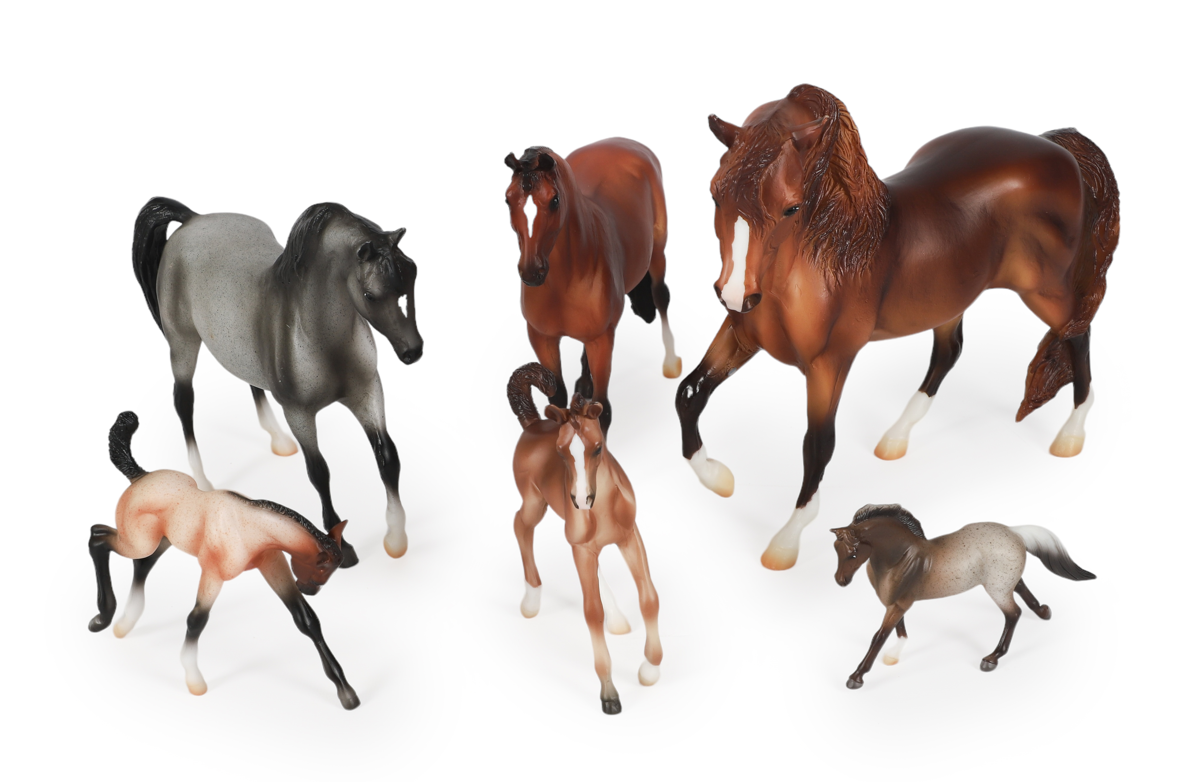 (6) Horse figurines, including