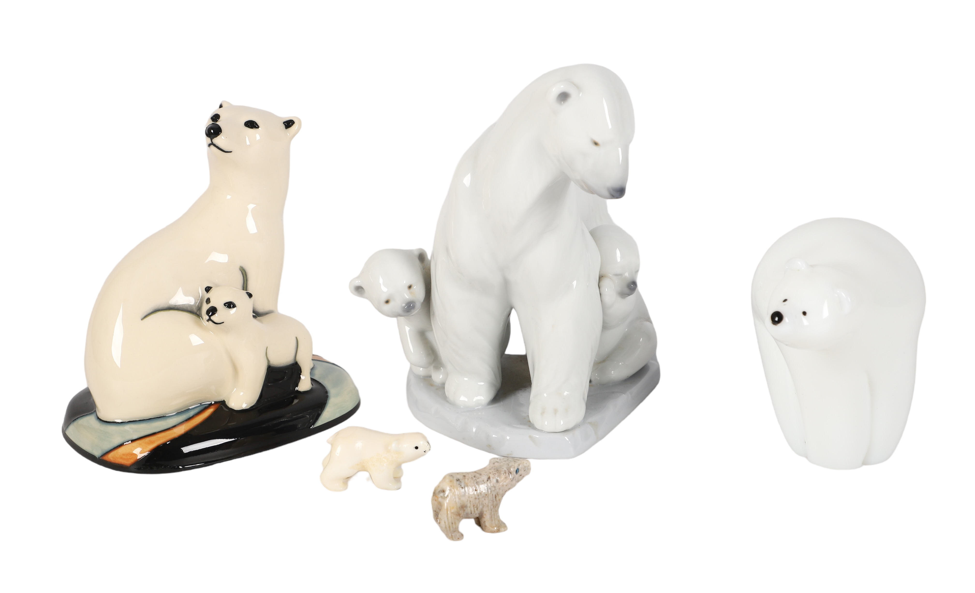 (5) Polar bear figurines, c/o Lladro