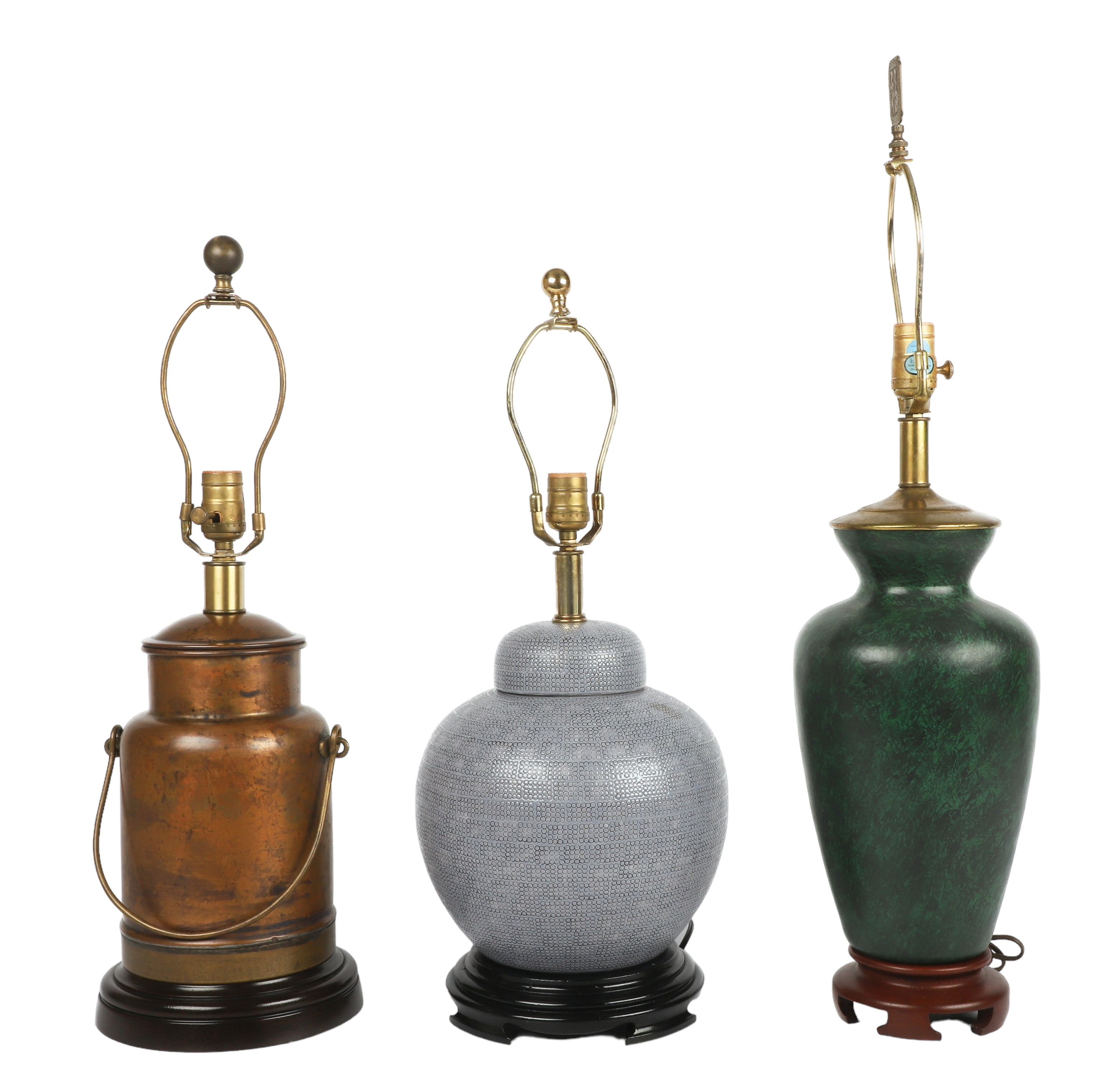 (3) Decorative table lamps, c/o