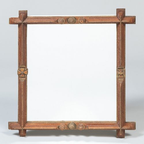 TRAMP ART PAINTED WOOD MIRROR30 3b1b24