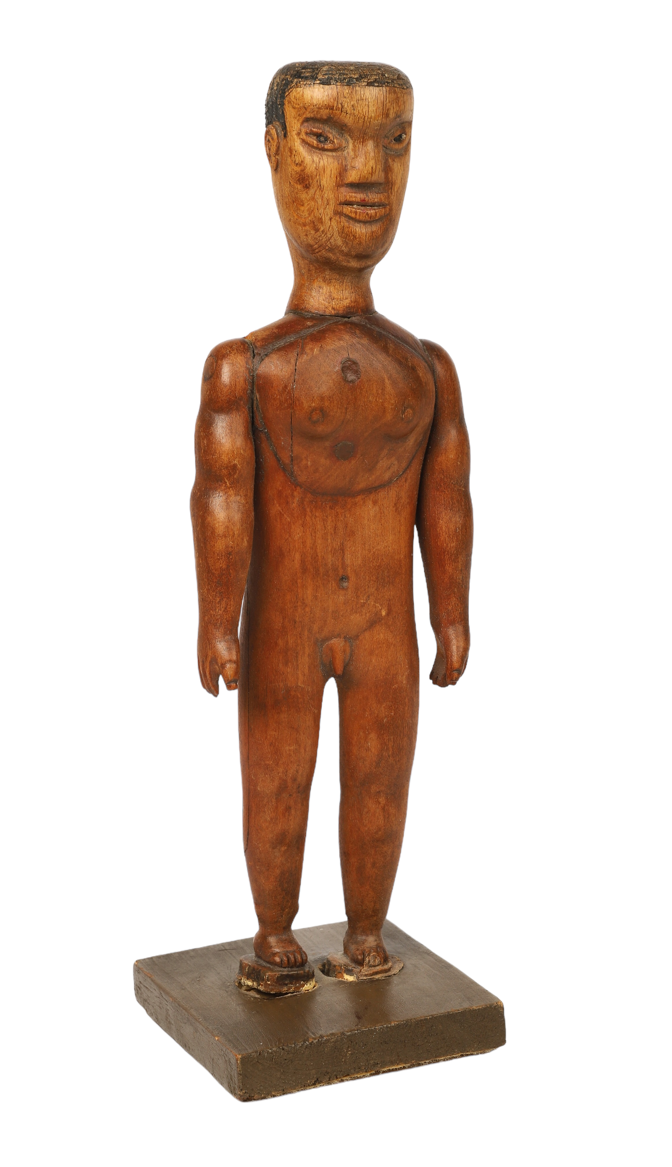 Primitive carved wood nude male 3b1b7b