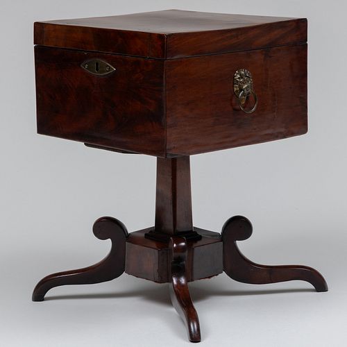 SMALL REGENCY MAHOGANY BOX ON STAND13 3b1b89