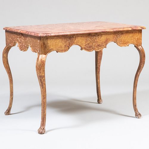 LOUIS XV STYLE CARVED AND PAINTED