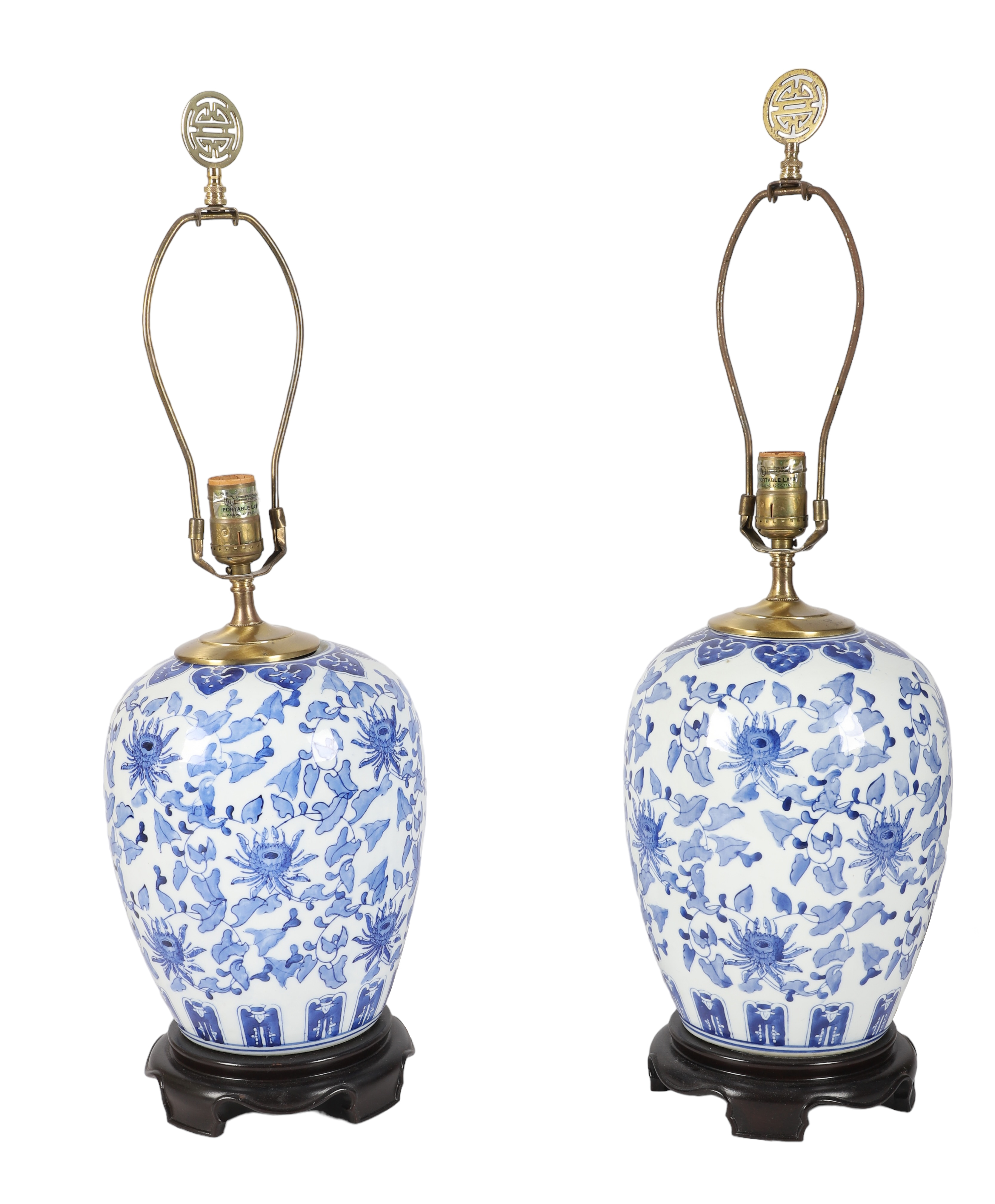 Pair of Chinese blue & white porcelain