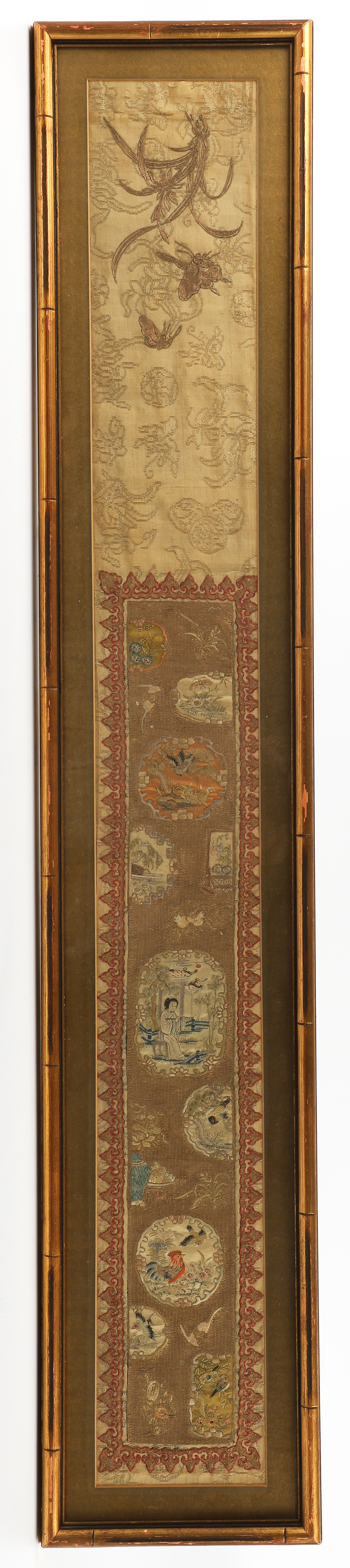Chinese embroidery, in gilt faux