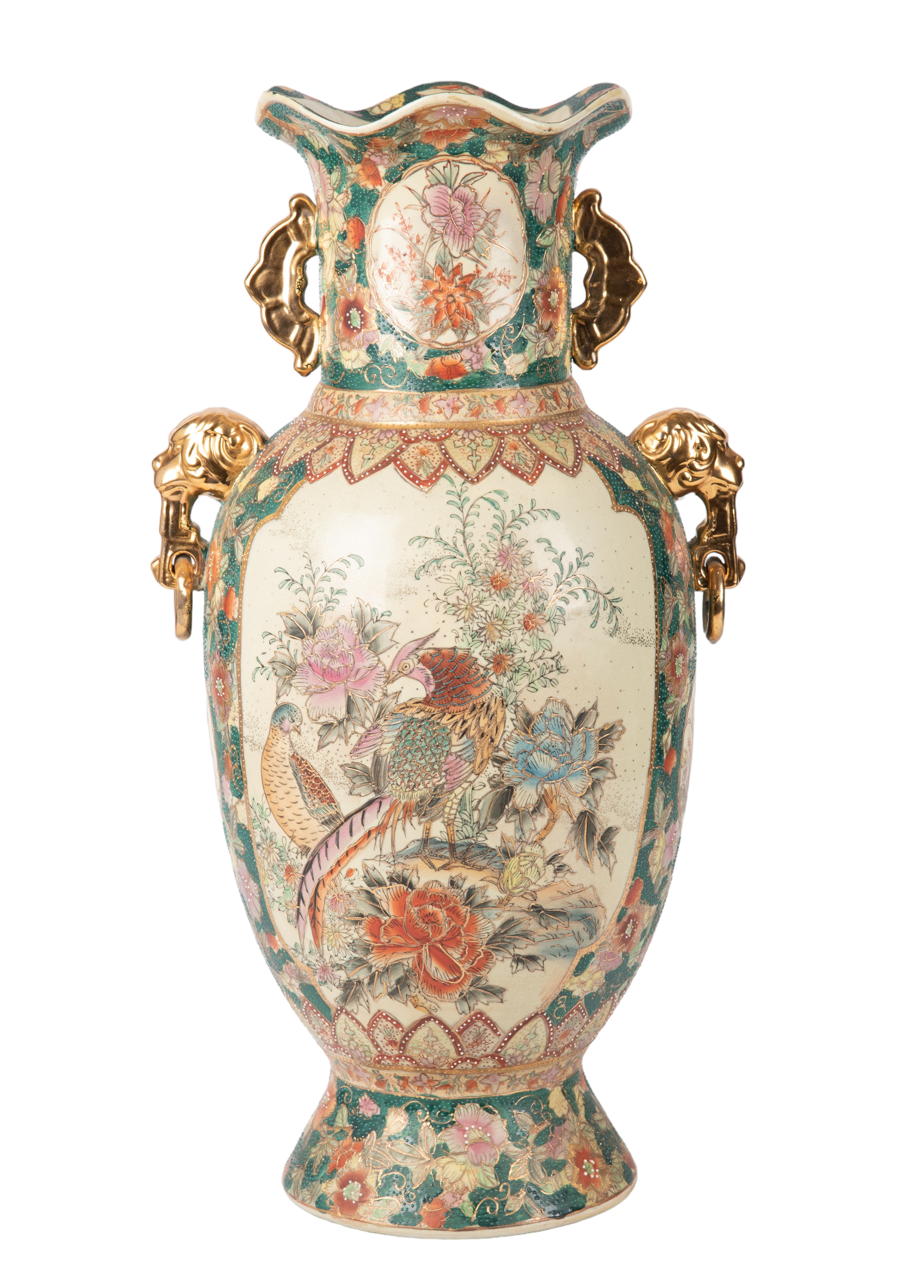 Large Chinese porcelain vase, exotic