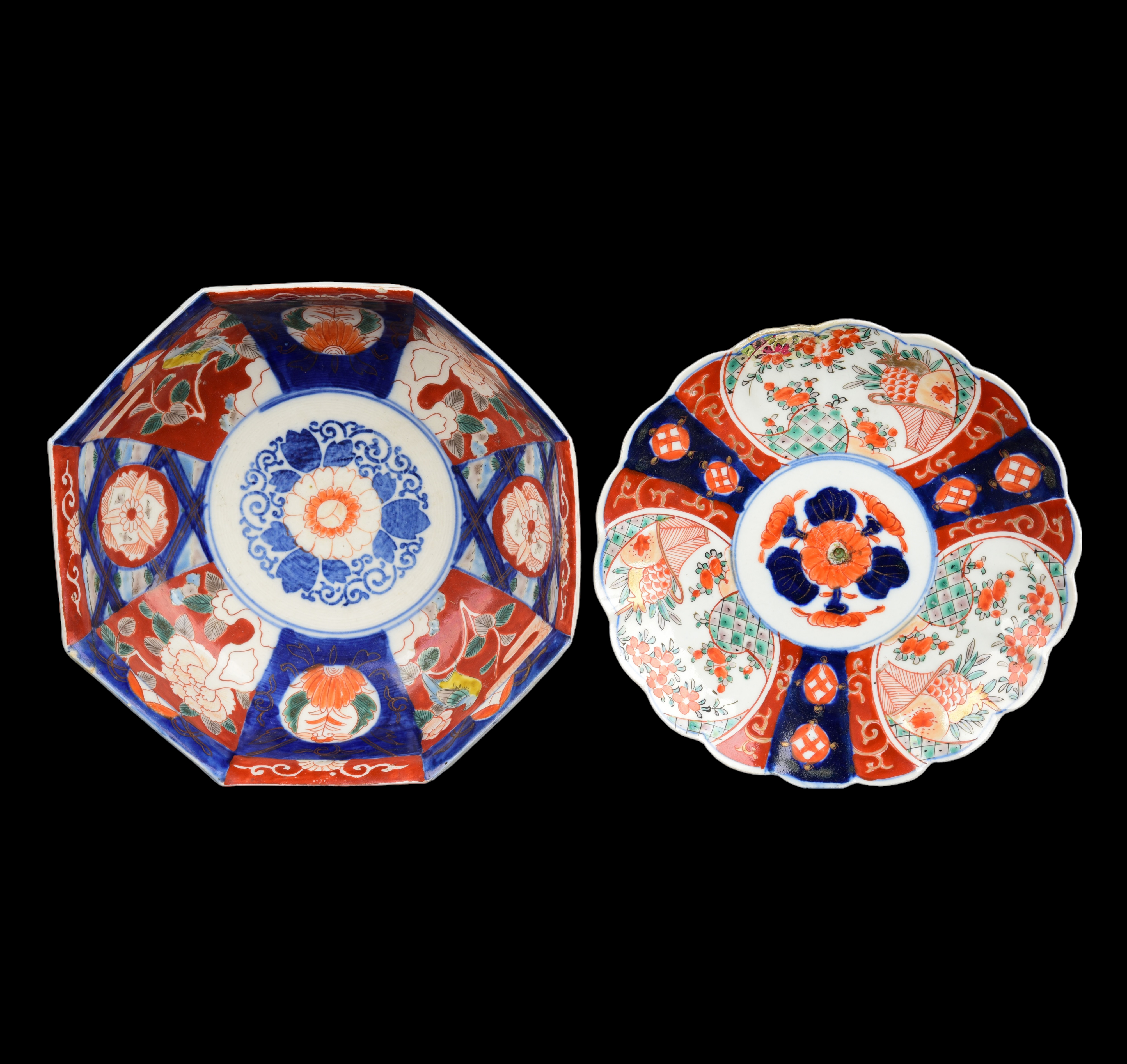  2 Pcs Japanese Imari porcelain  3b1c6d