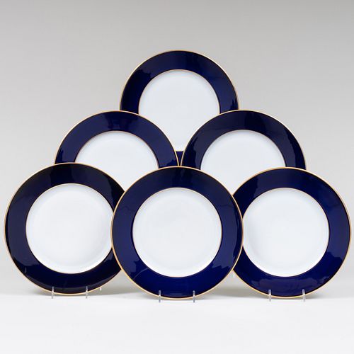 SET OF TWENTY FOUR LIMOGES COBALT 3b1caf