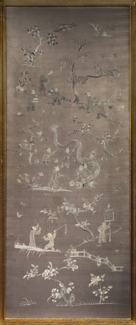 CHINESE EMBROIDERED SILK PANEL 3b43e6