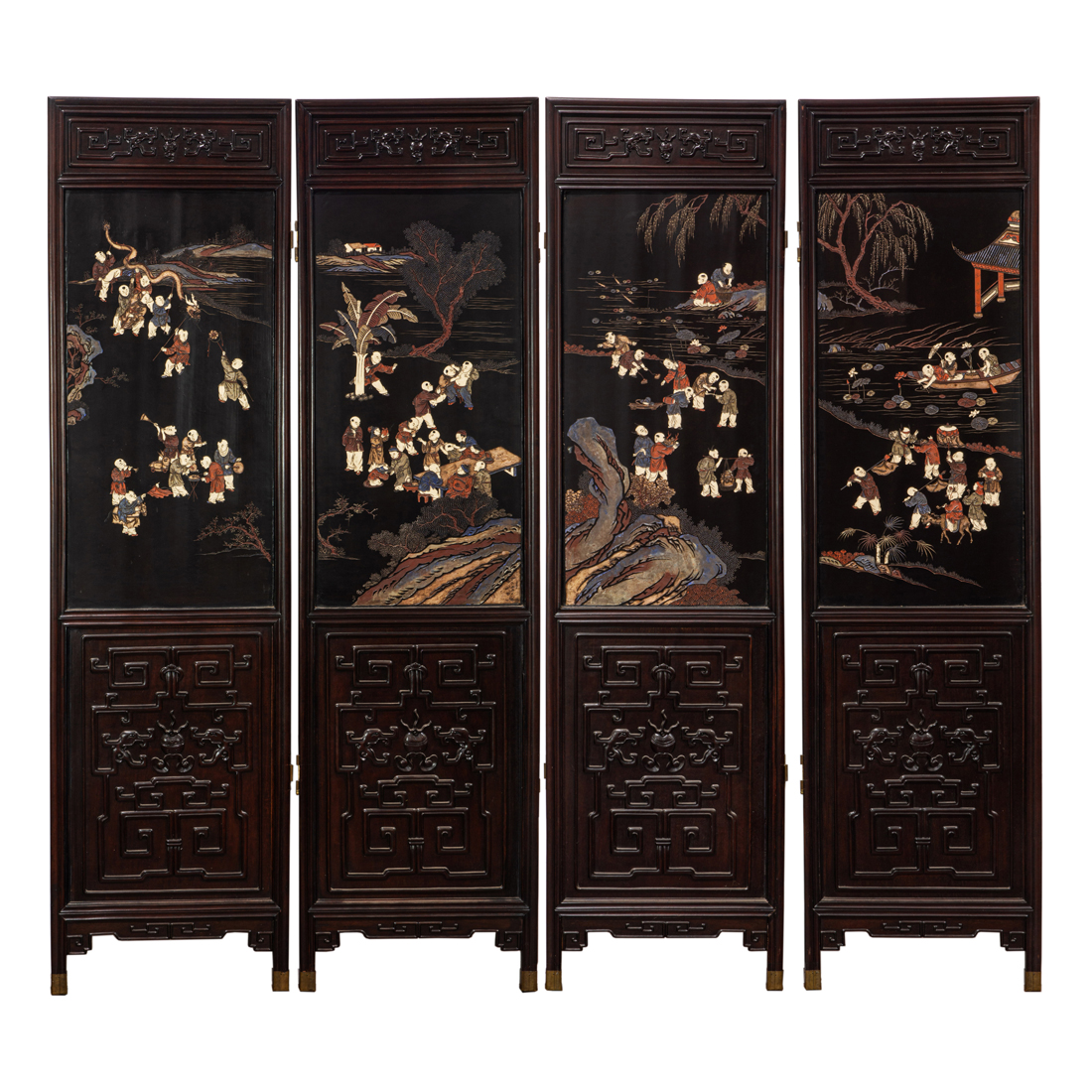 CHINESE FOUR PANEL COROMANDEL STYLE 3b4401