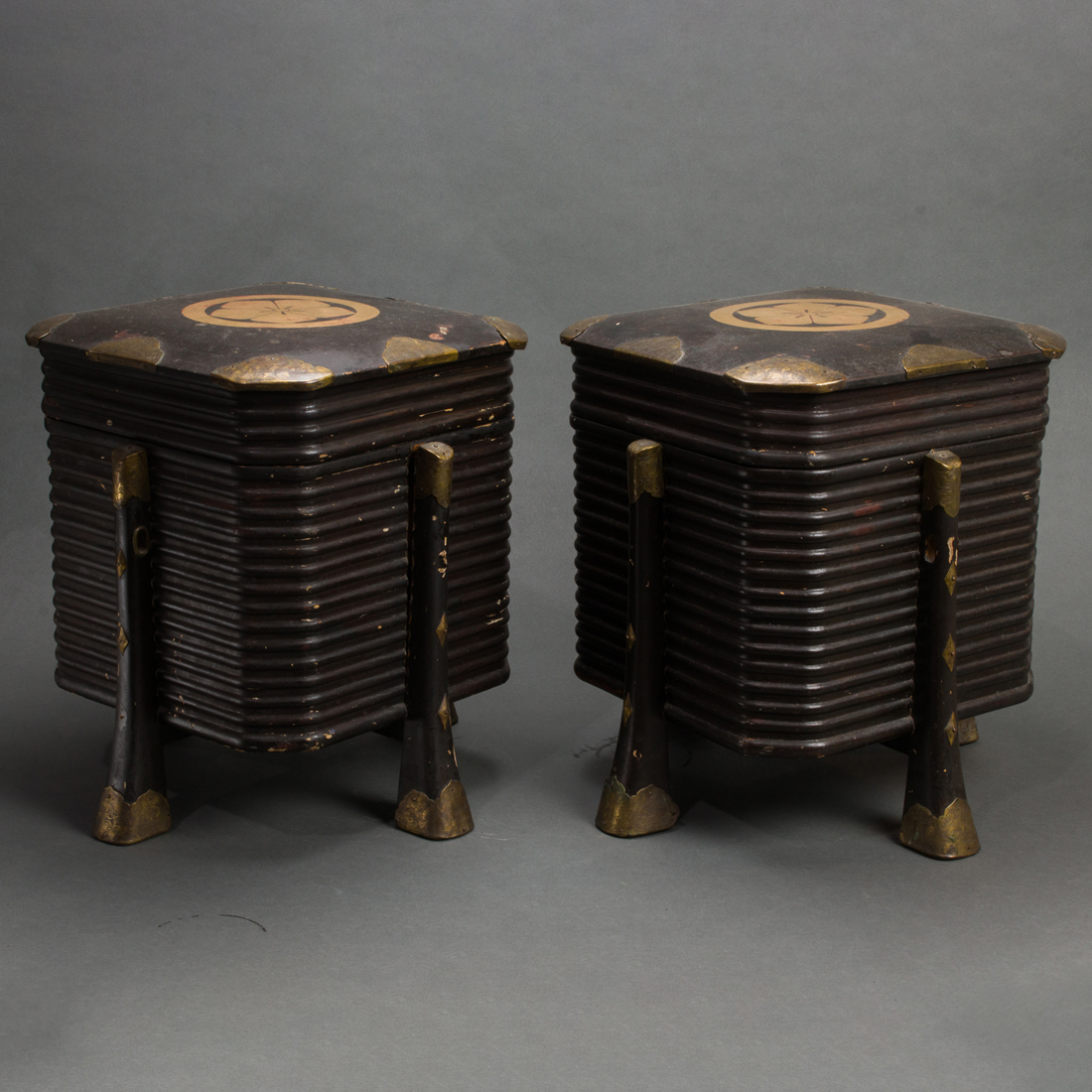  LOT OF 2 JAPANESE LACQUERED COVERED 3b441b