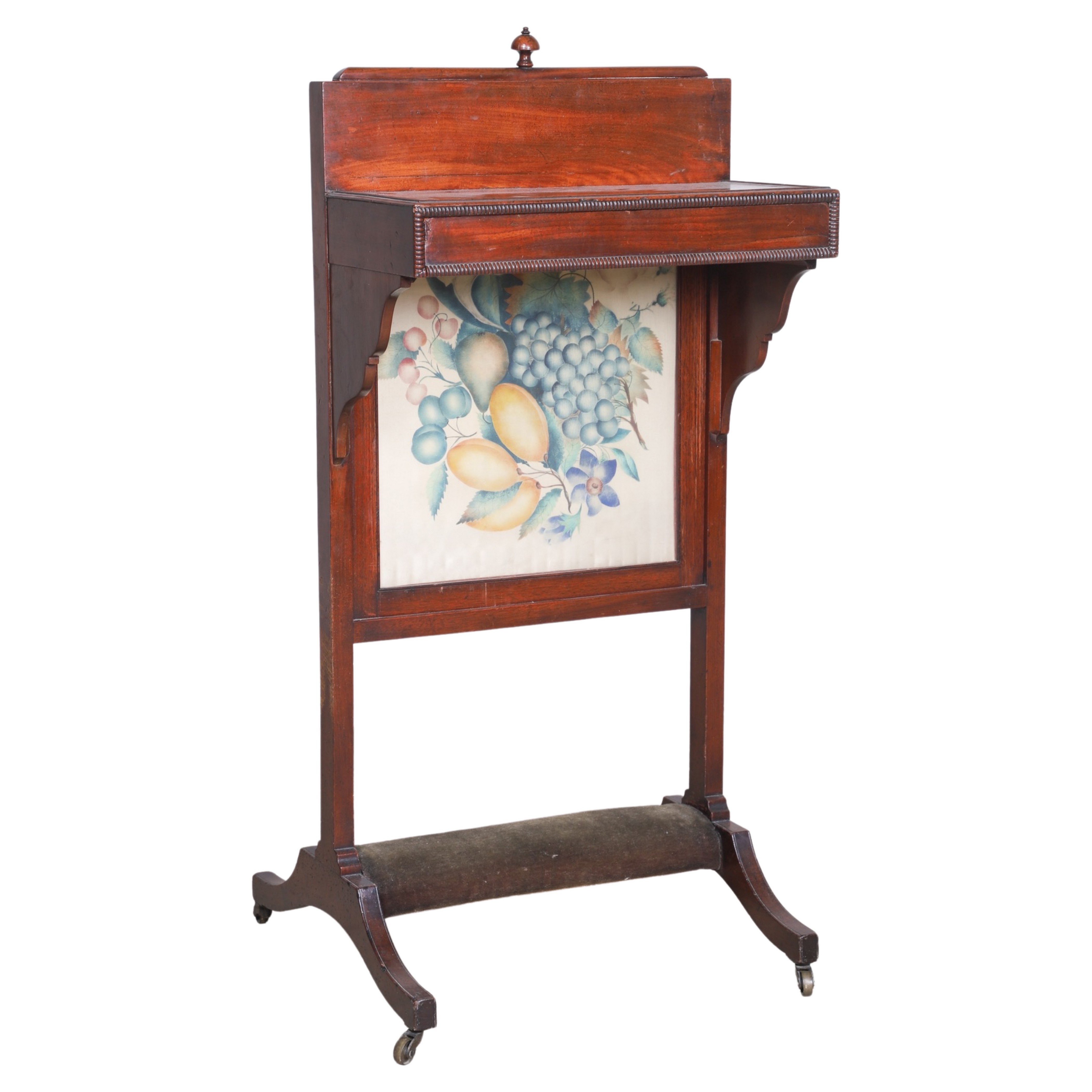 Regency Mahogany Fire Screen Writing