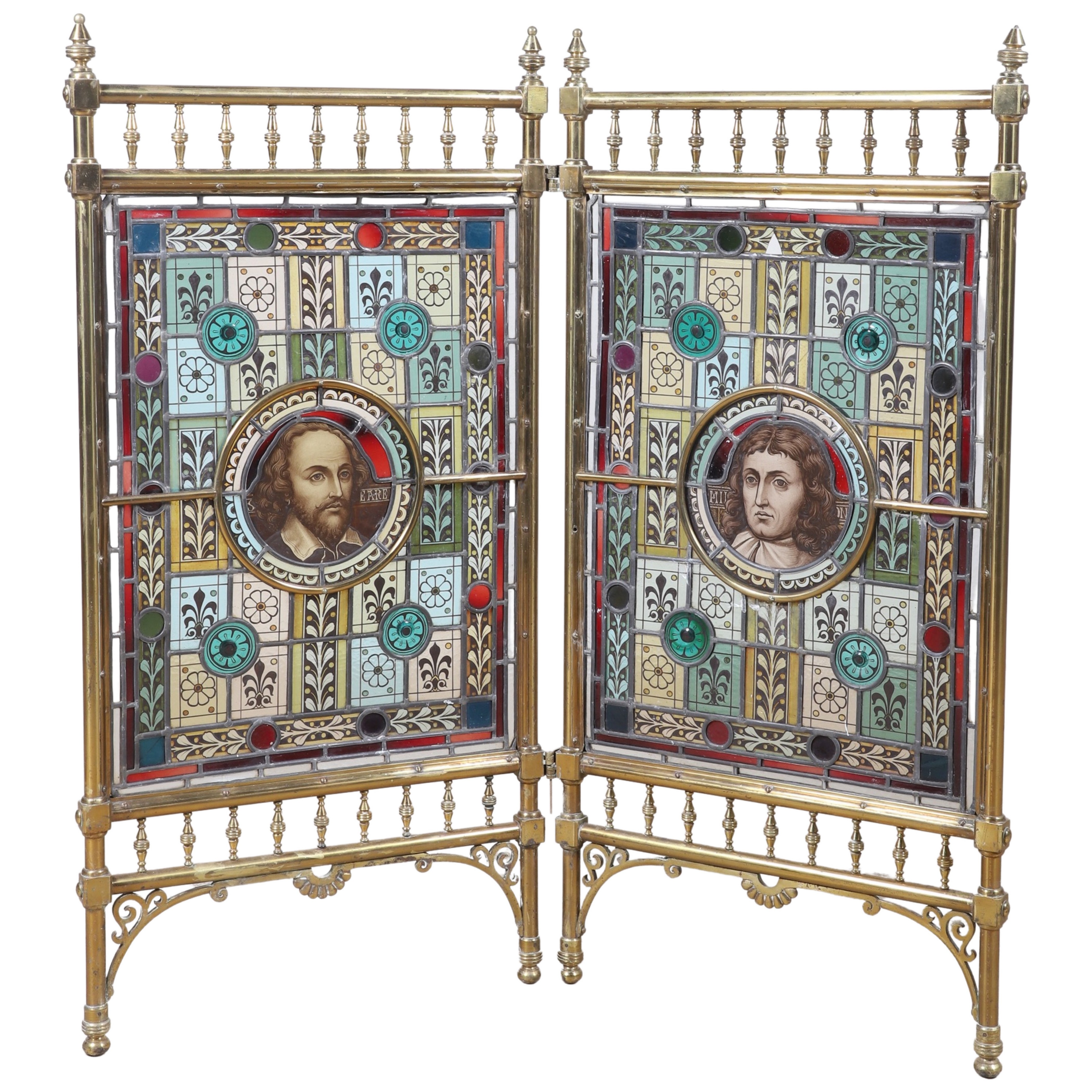 2 Part brass and stained glass 3b4468