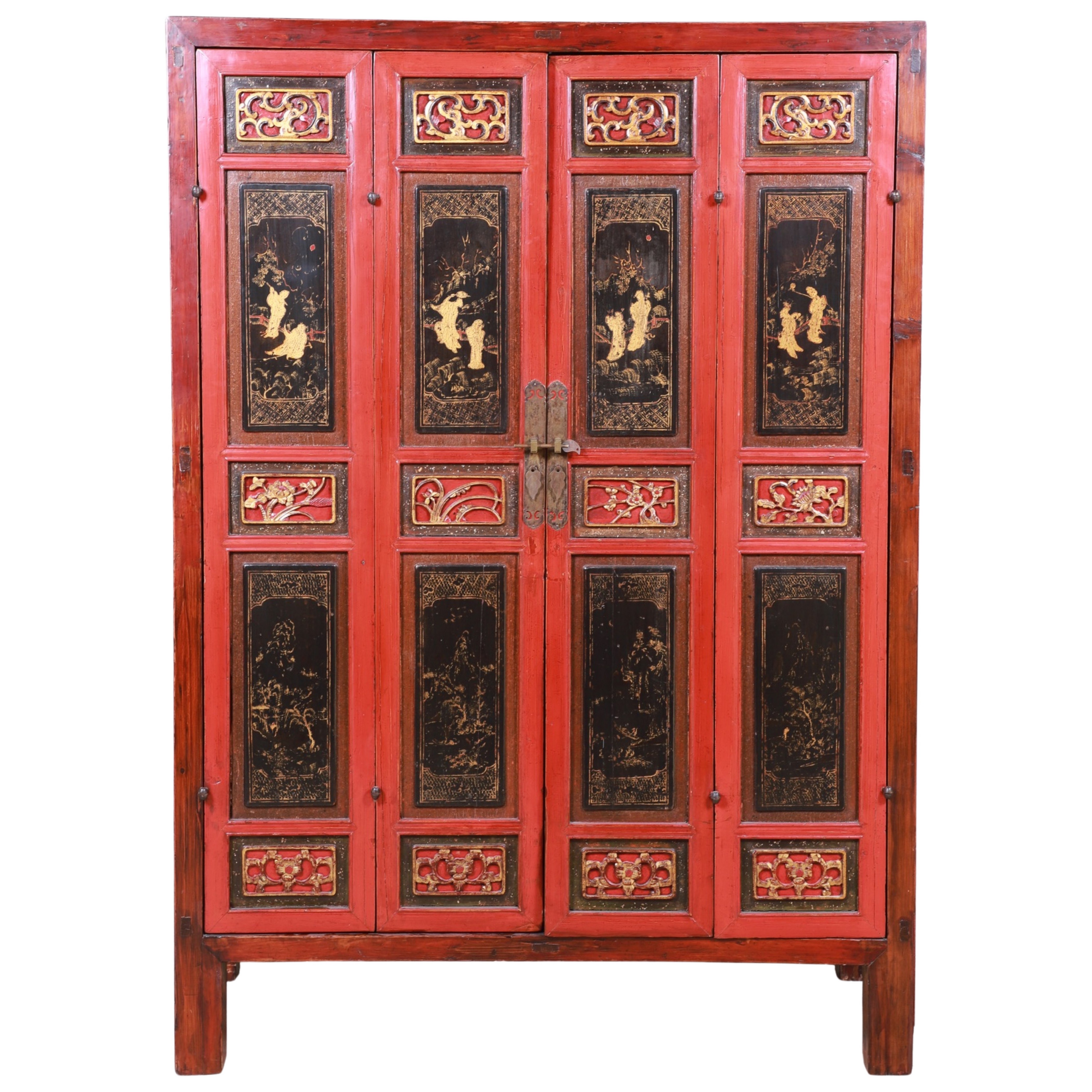 Chinese Chinoiserie painted 2-door