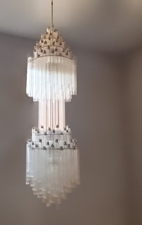 Venini Italian Modern tiered chandelier,