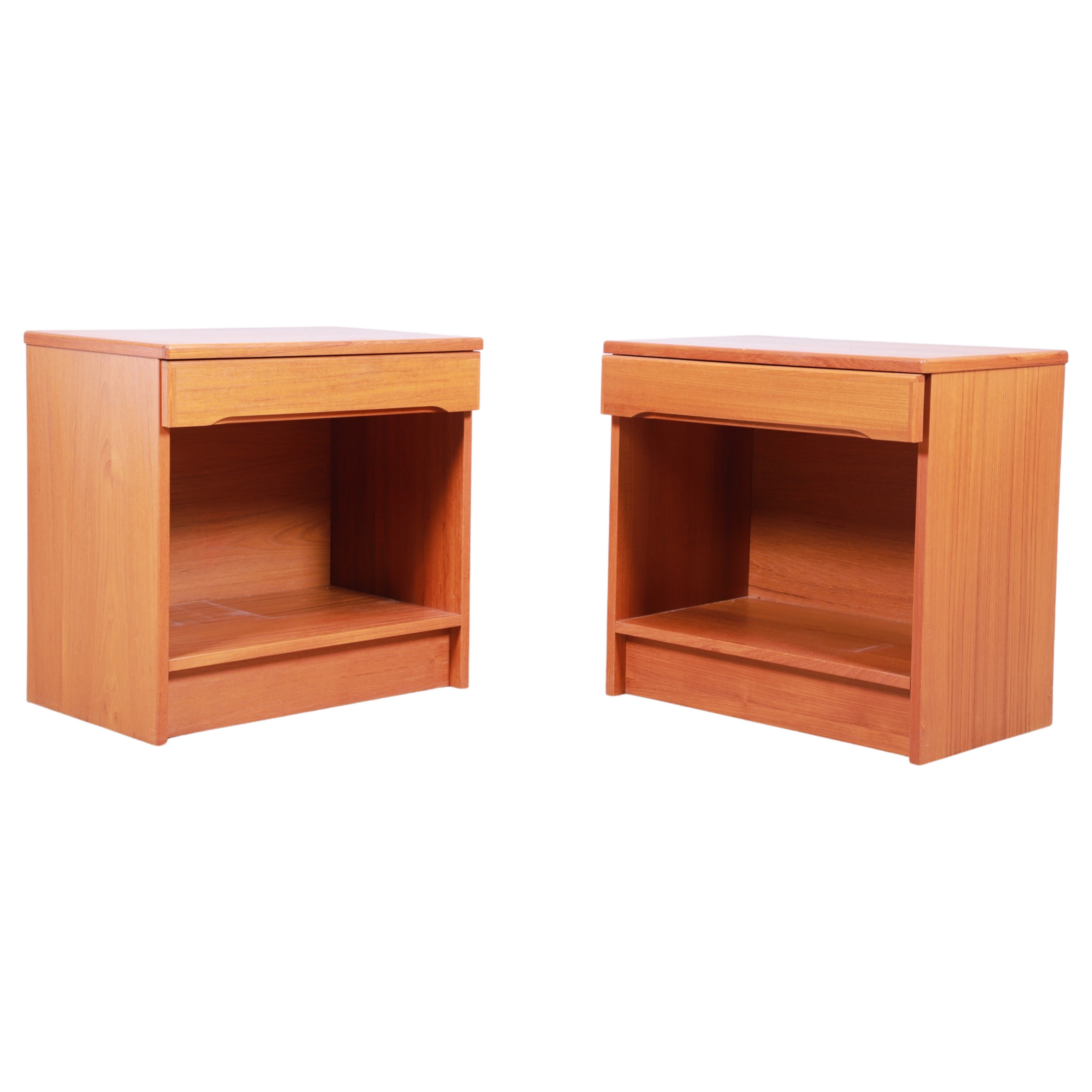 Pair Danish Modern teak one drawer