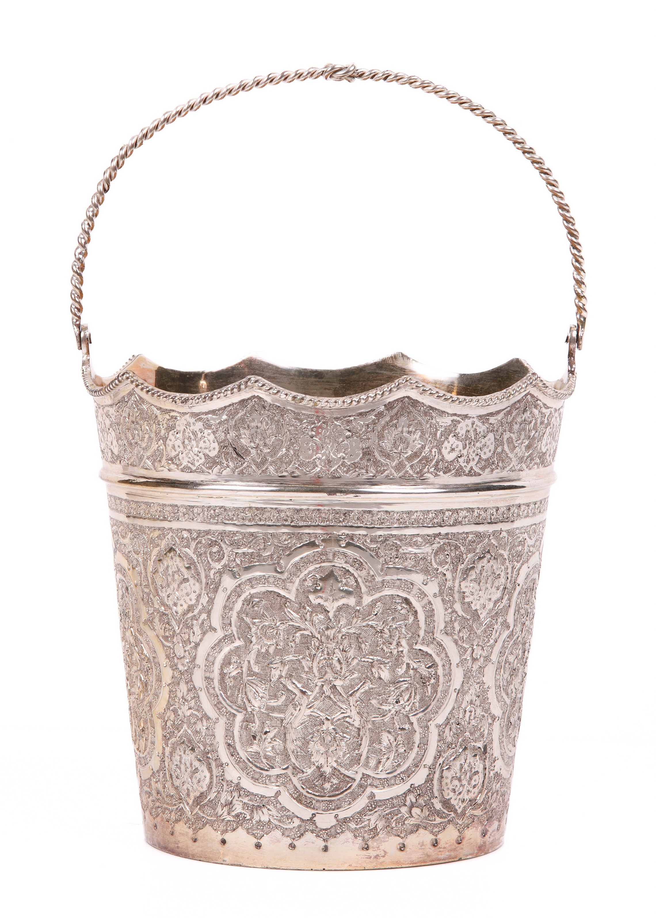 Persian silver swing handle basket  3b44d4