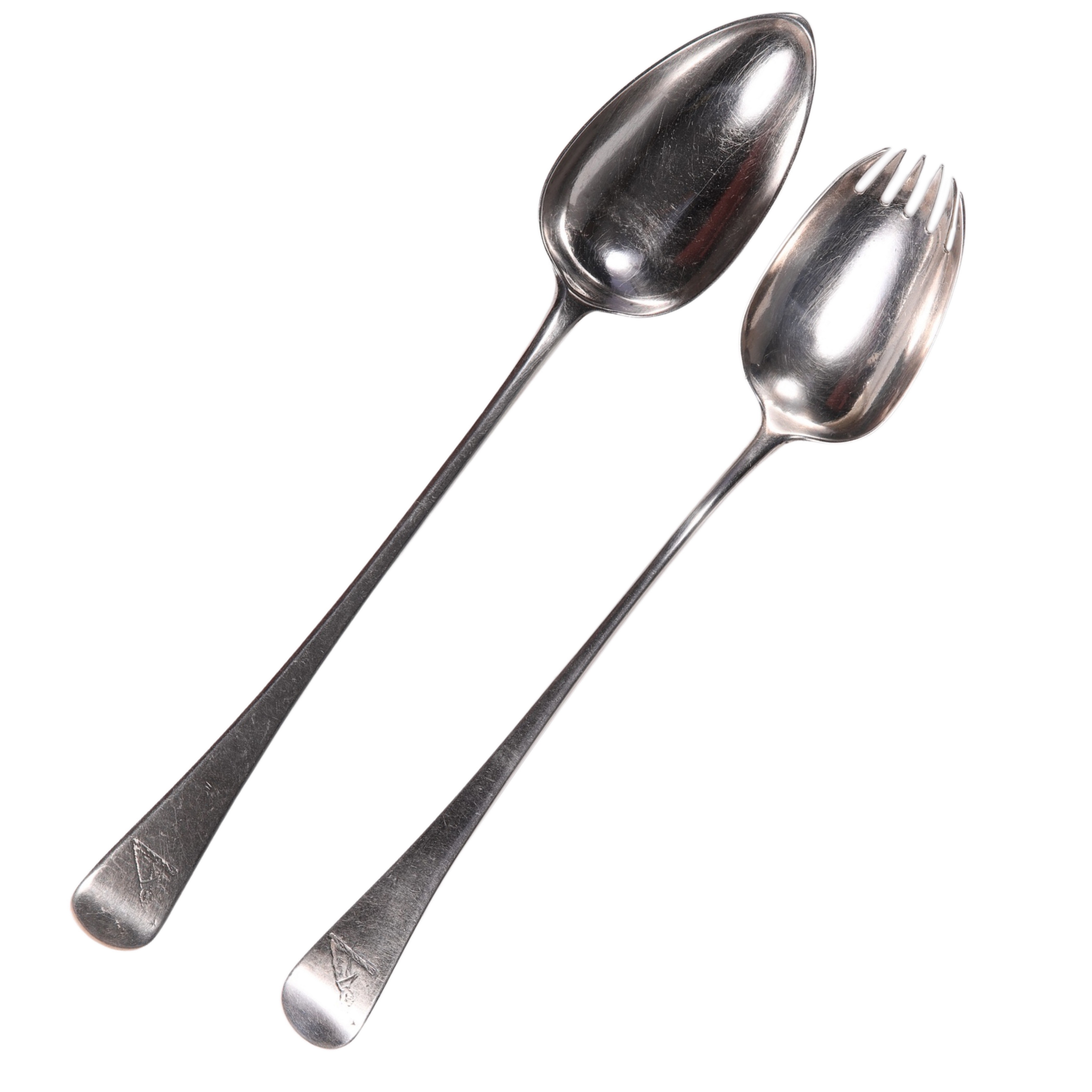 George III silver 2-piece serving