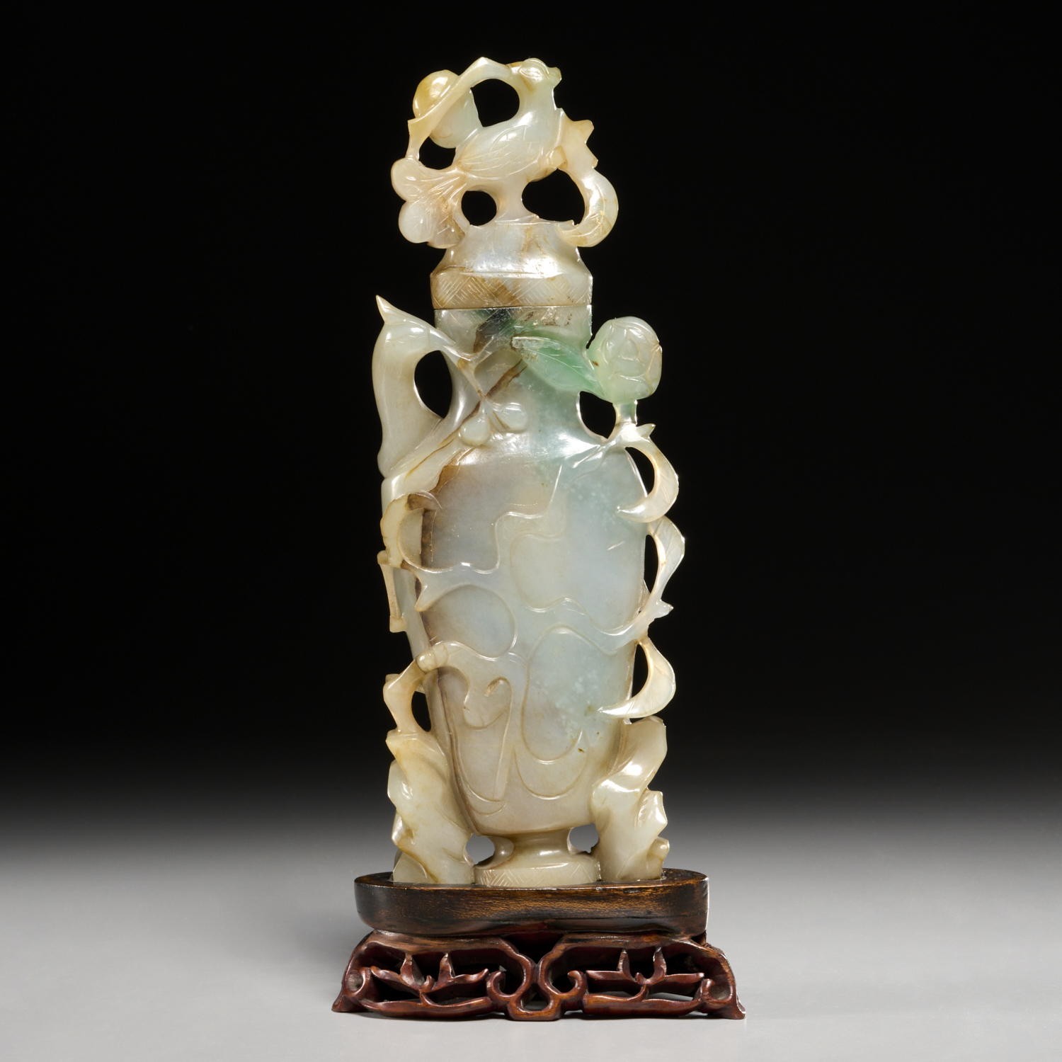 CHINESE CELADON JADE VESSEL AND 3b44f6