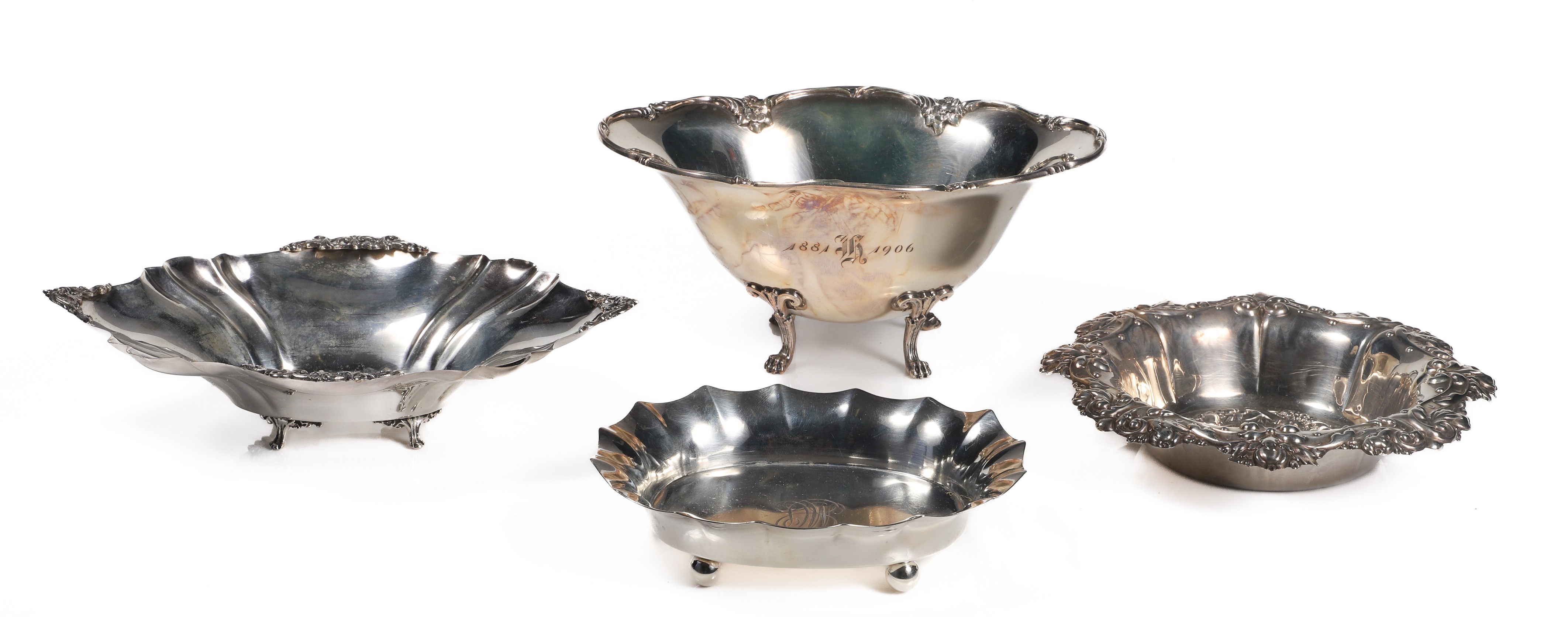 (4) Sterling and silver dishes