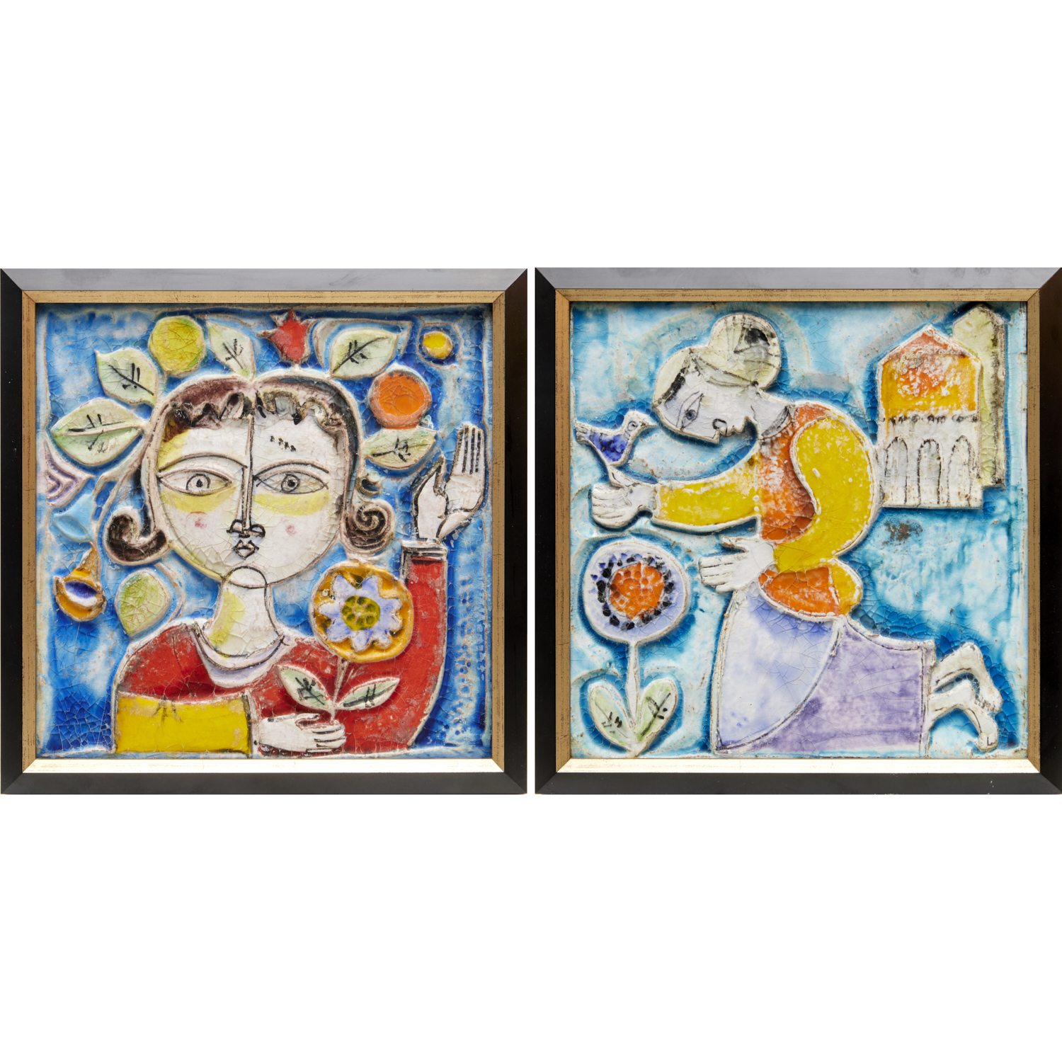 CERAMICHE DE SIMONE PAIR PLAQUES 3b4532