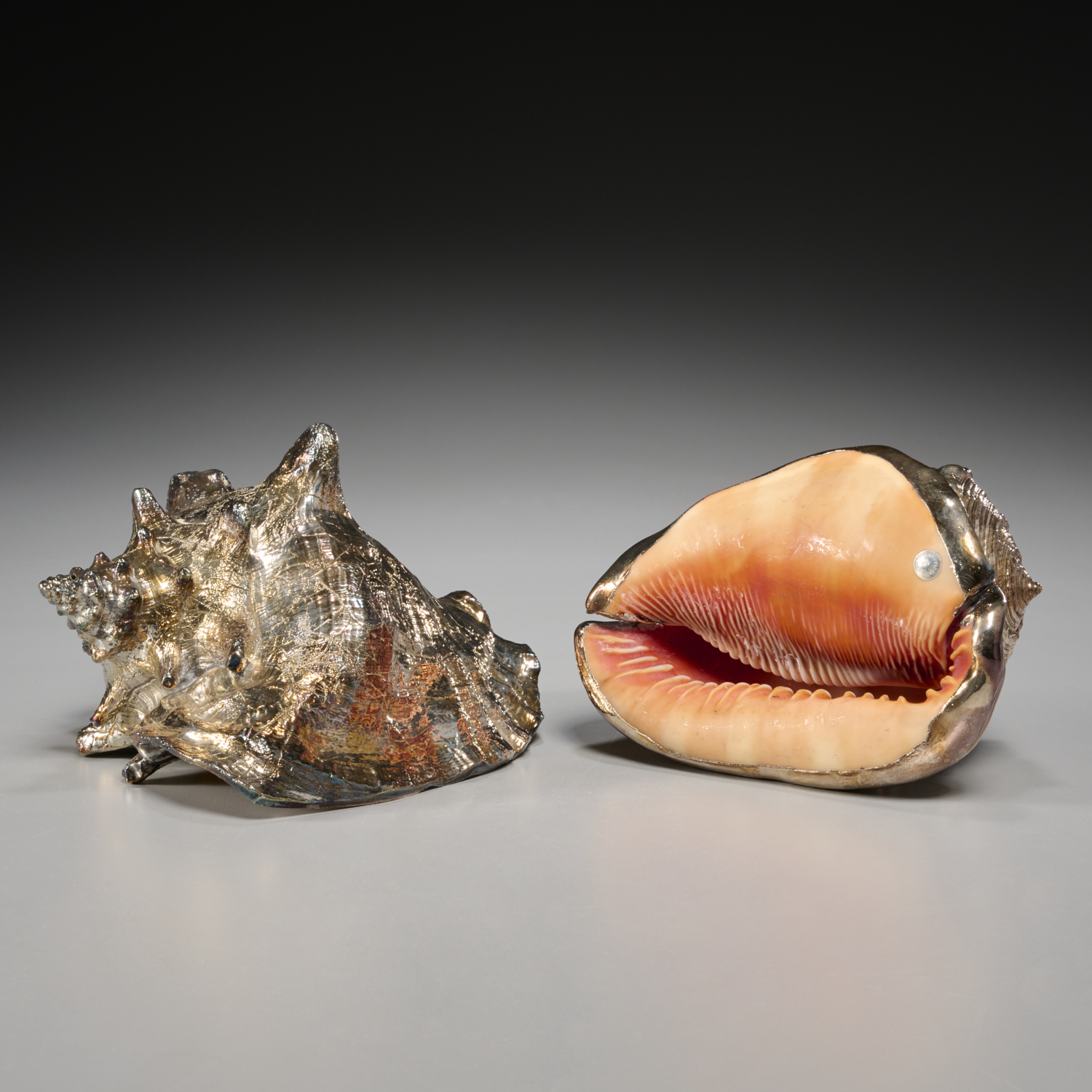 PAIR VERDURA SILVER-PLATED CONCH