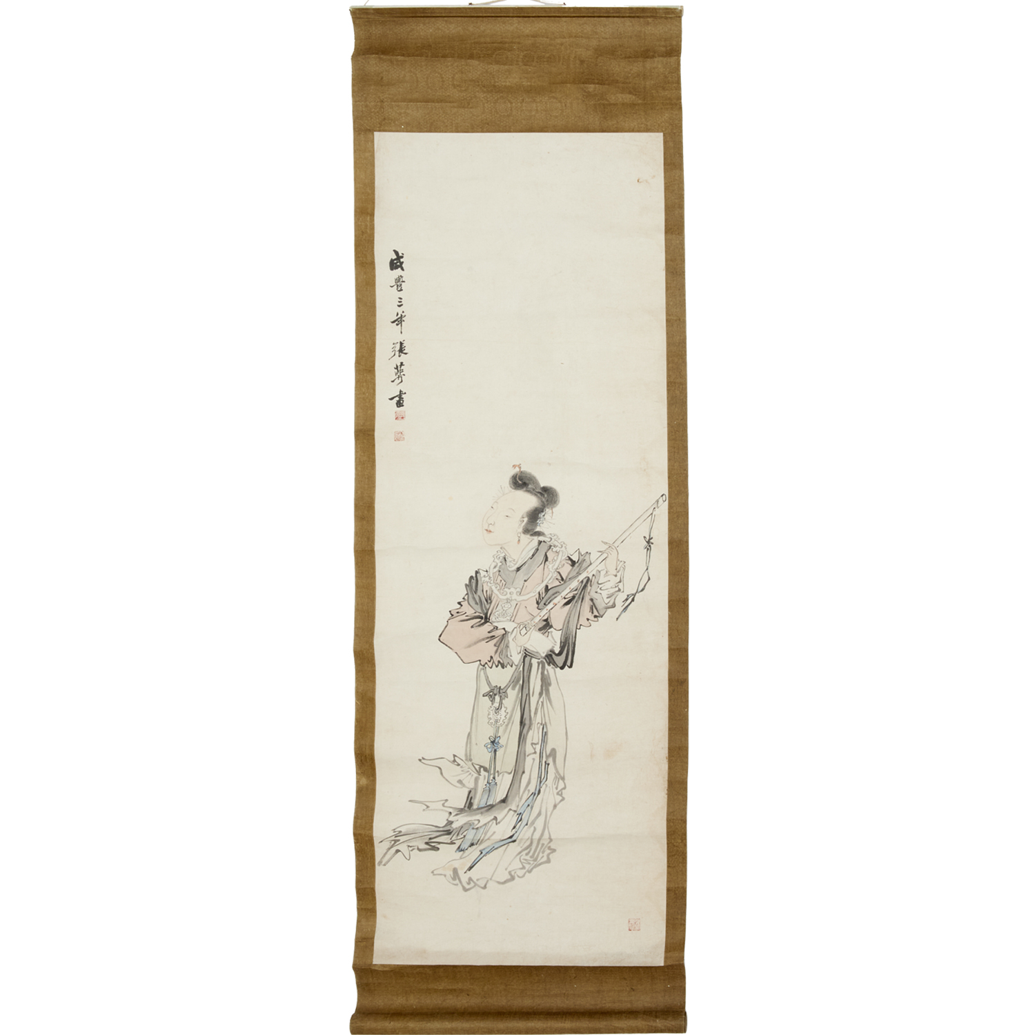 CHINESE SCHOOL PAPER SCROLL PAINTING 3b45ad