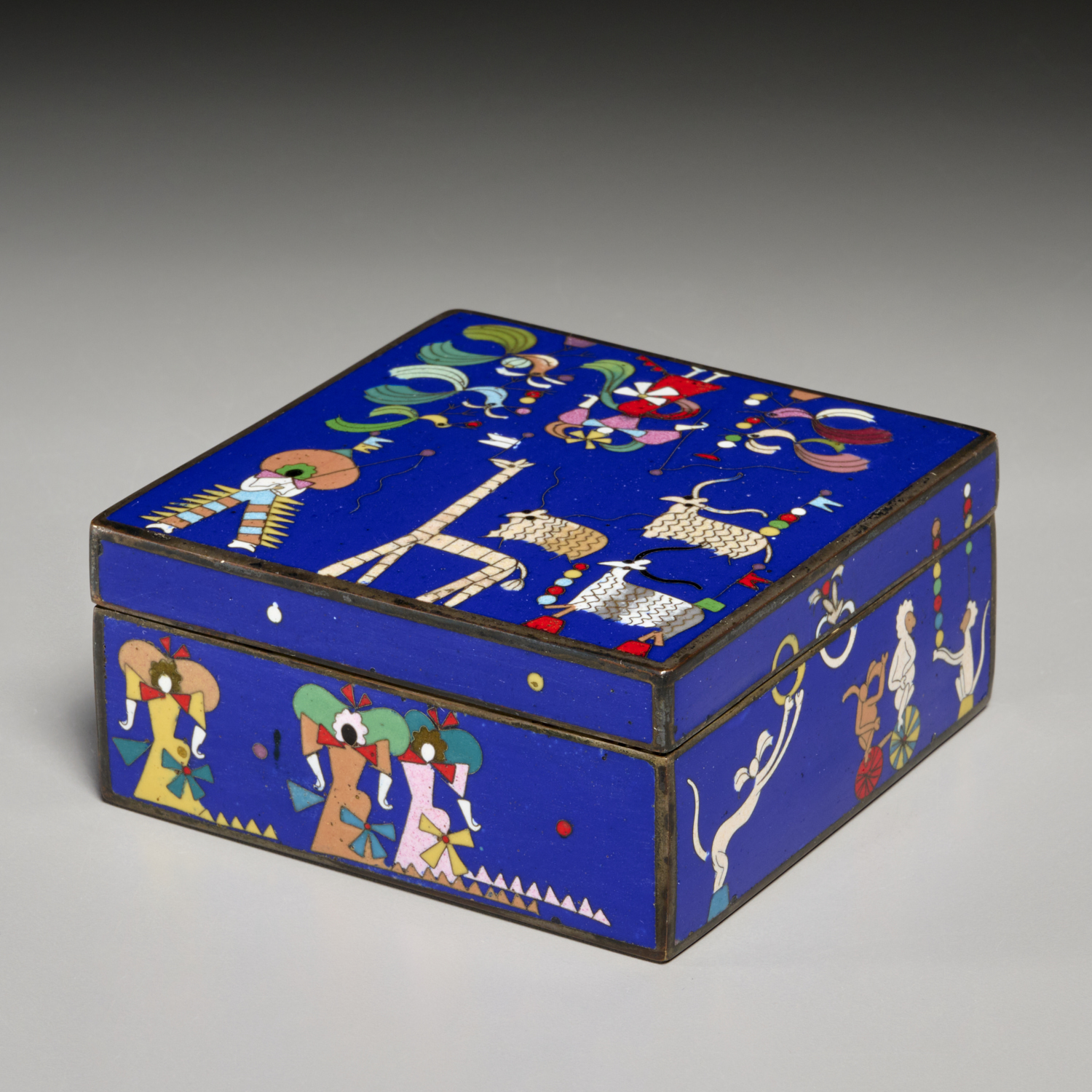 LAURETTA RIX, ENAMELED BOX AND COVER