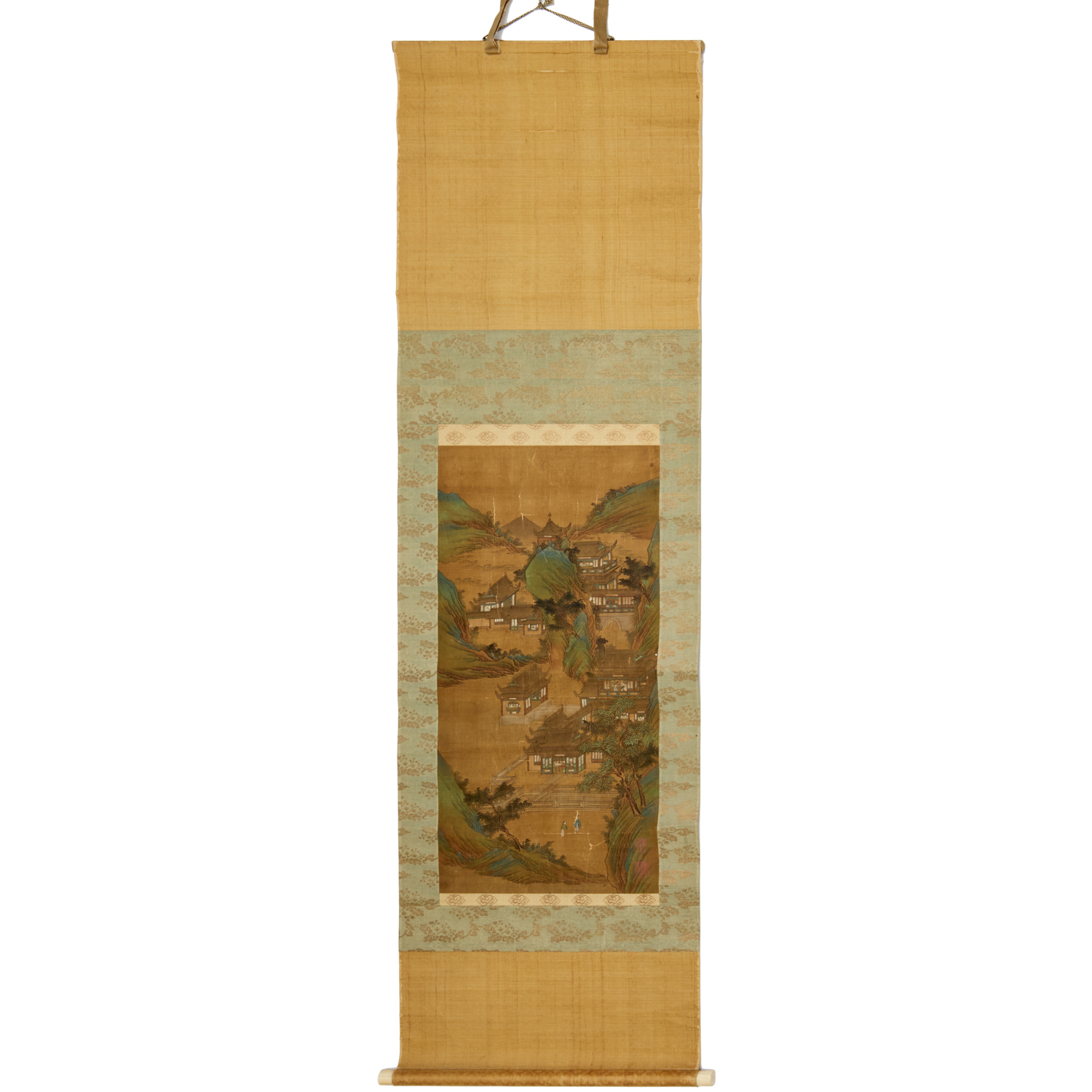 CHINESE SCHOOL SILK SCROLL PAINTING 3b45d3