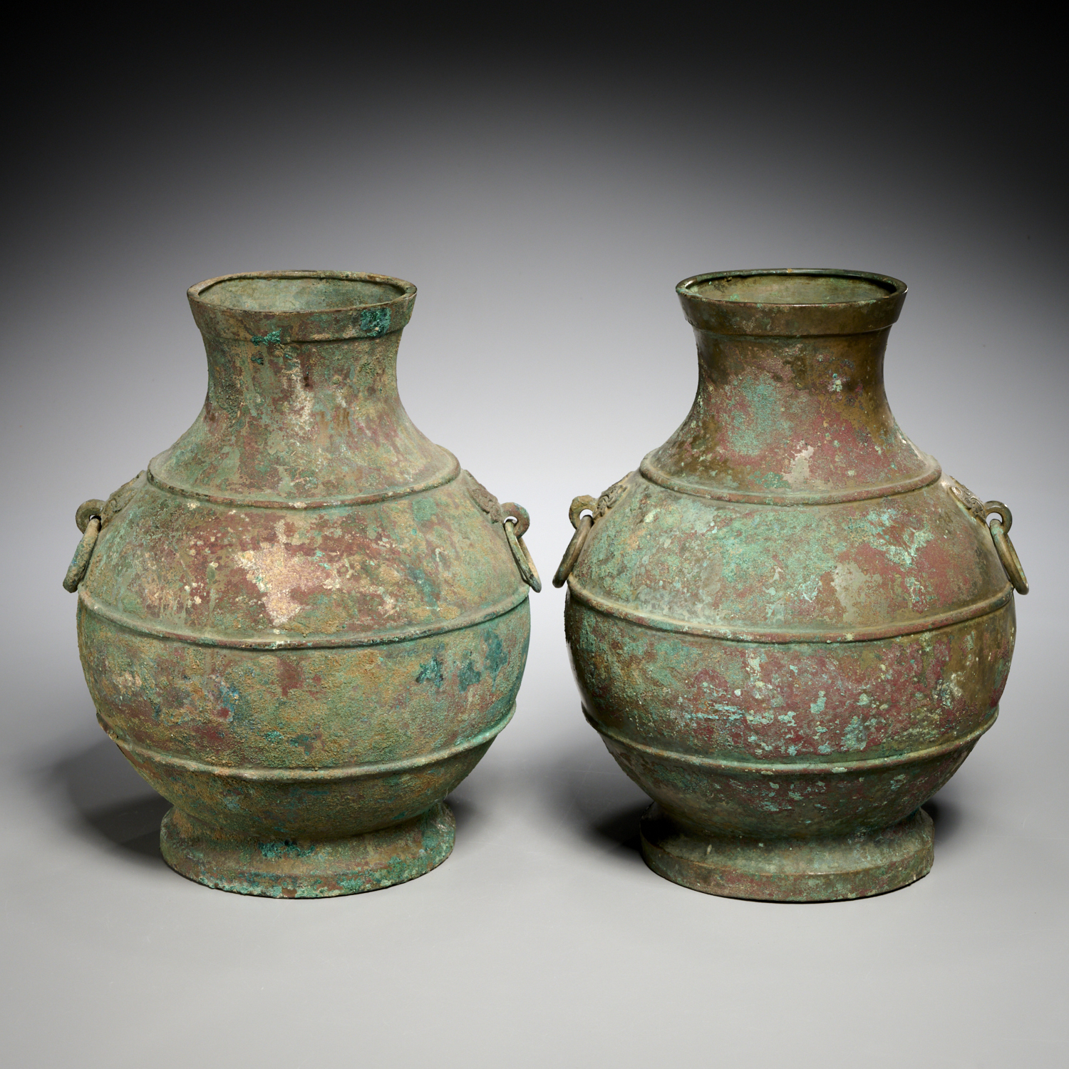 PAIR CHINESE ARCHAIC STYLE BRONZE