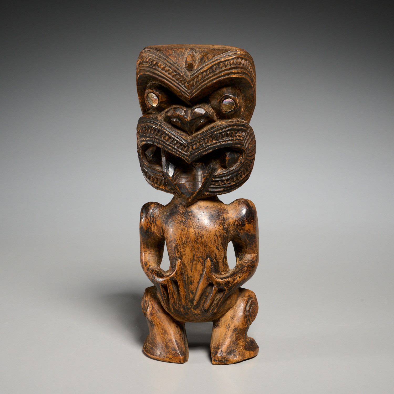 MAORI PEOPLES, CARVED WOOD TIKI