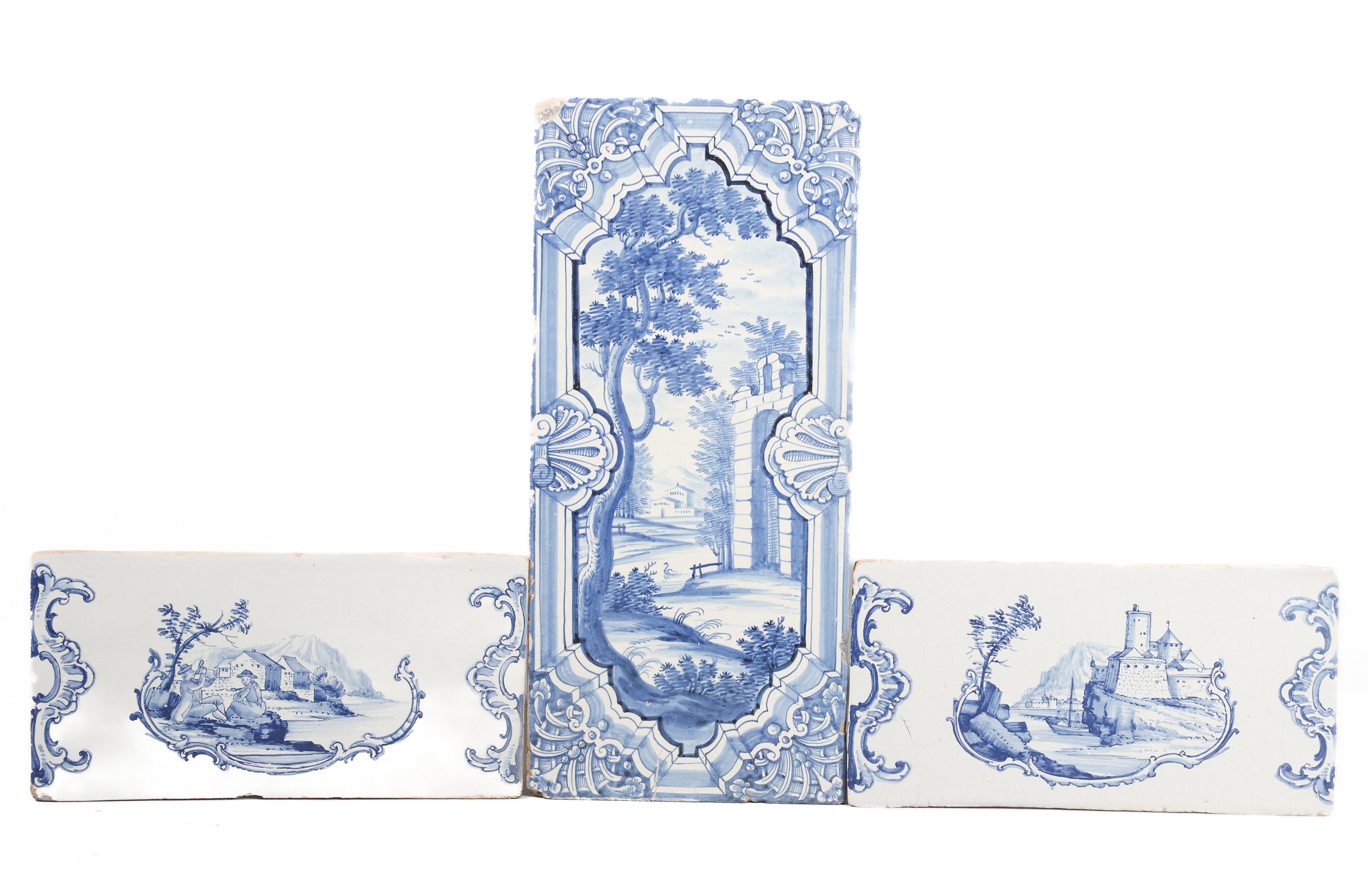  3 Blue and white Delft rectangular 3b46db